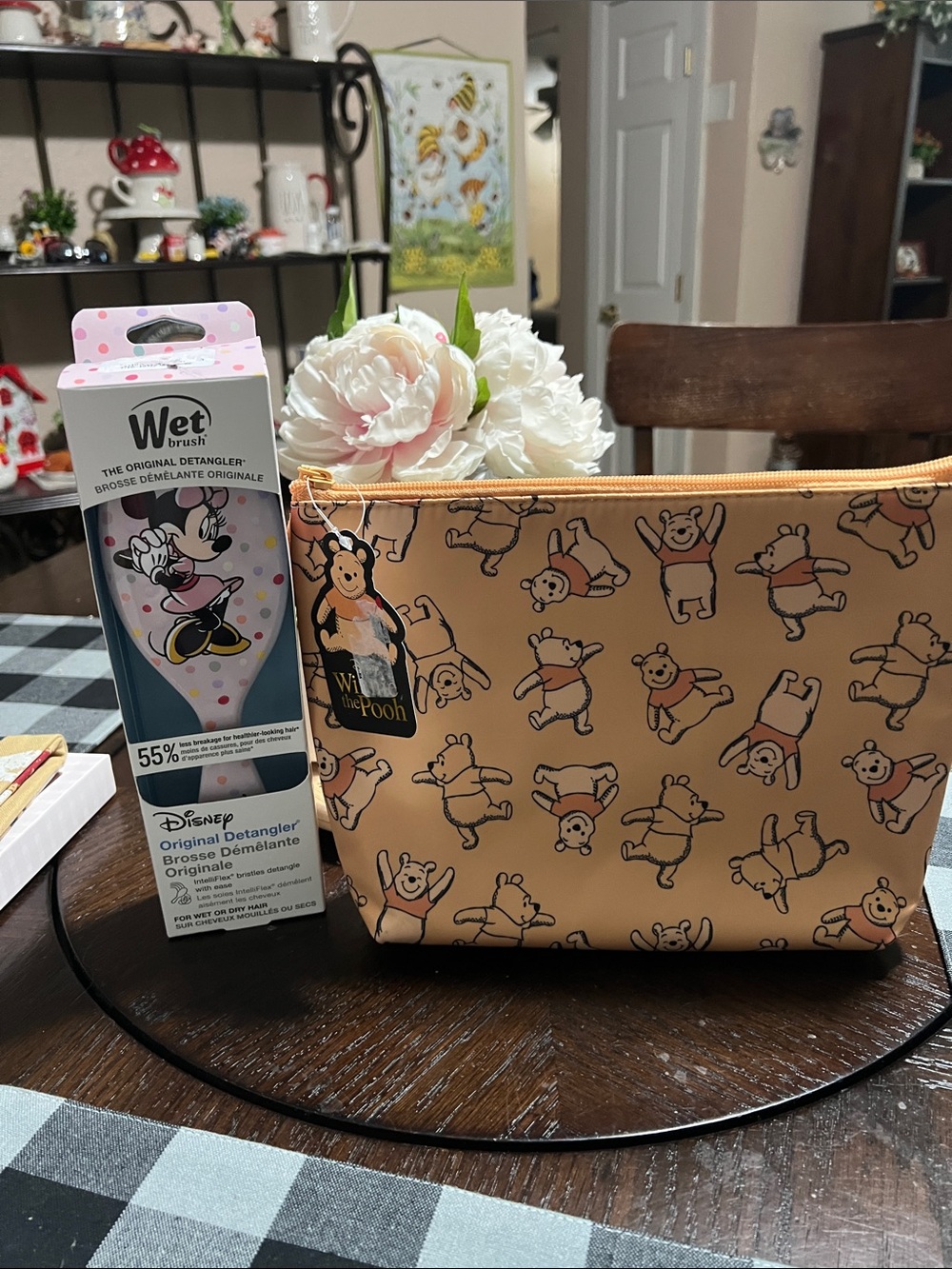 New Disney Winnie the Pooh Tan and Black Cosmetic Pouch